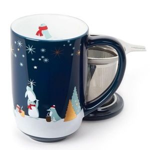 🎄 Christmas 🎄 David’s Tea Penguin Nordic Mug with Tea Strainer and Lid